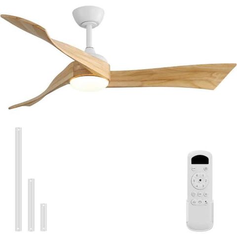 Caci Mall 52 In. Indoor/Outdoor White Ceiling Fan Integrated Led With ... within Outdoor Ceiling Fan With Integrated Lighting