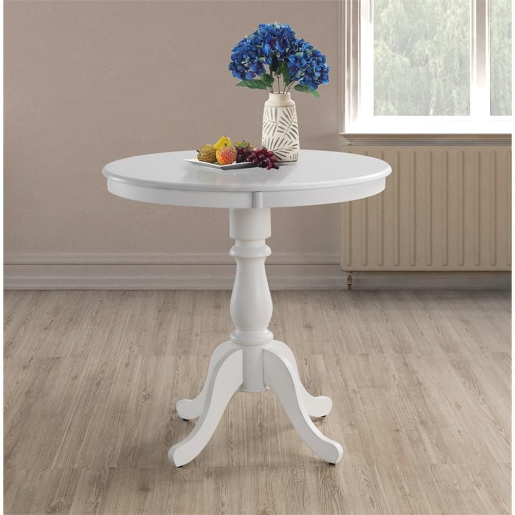 Carolina Classics Fairview 36&quot; Round Wood Pedestal Bar Table In White ... regarding Carolina Classics Fairview 36&quot; Round Pedestal Dining Table In White