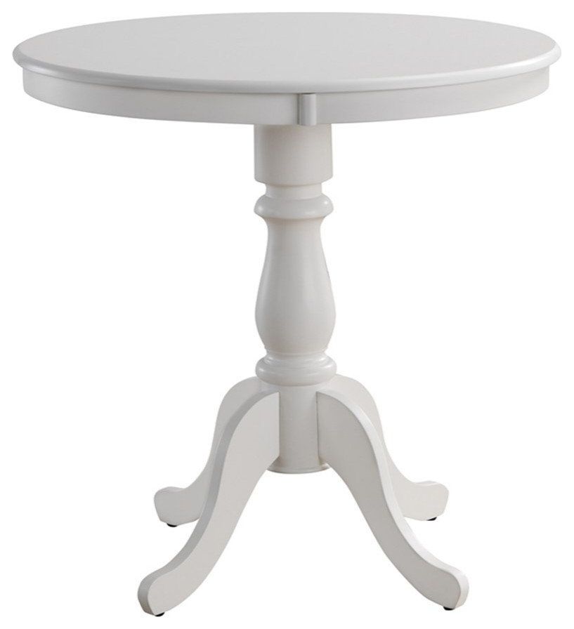 Carolina Classics Fairview 36&quot; Round Wood Pedestal Bar Table In White ... within Carolina Classics Fairview 36&quot; Round Pedestal Dining Table In White