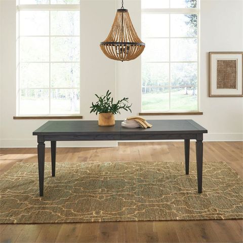 Caruso Heights Rectangular Leg Table Blackstone Finish - Walmart.com inside Rectangular Leg Table