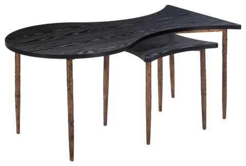 Carver Coffee Table Set Black And Bronze - Midcentury - Coffee Table ... with The Enduring Appeal of the Norden Coffee Table Set Black & Bronze