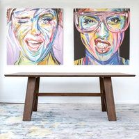 Catania Mid Century Modern Style Solid Wood Walnut 78&quot; Rectangular ... pertaining to Mid-Century Modern Glass Dining Table, Walnut