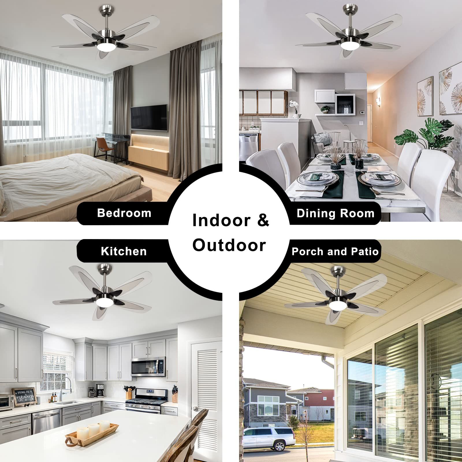 Ceiling Fan With Led Light And Remote, 42 Inch Modern Outdoor Ceiling ... for Modern Outdoor Ceiling Fan With Led Panel