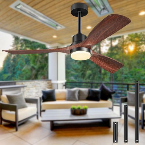 Ceiling Fans With Lights And Remote, 52 Inch Outdoor Ceiling Fan For ... in From Rain to Sun: How Outdoor Fans Handle the Elements
