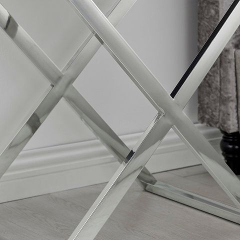 Celeste Mirrored Bedside Table Bedroom Cabinet Single Drawer Silver ... inside Celeste Mirrored Bench - Silver