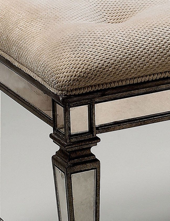 Celeste Mirrored Vanity Seat - Transitional - Vanity Stools And Benches ... with regard to Celeste Mirrored Bench - Silver