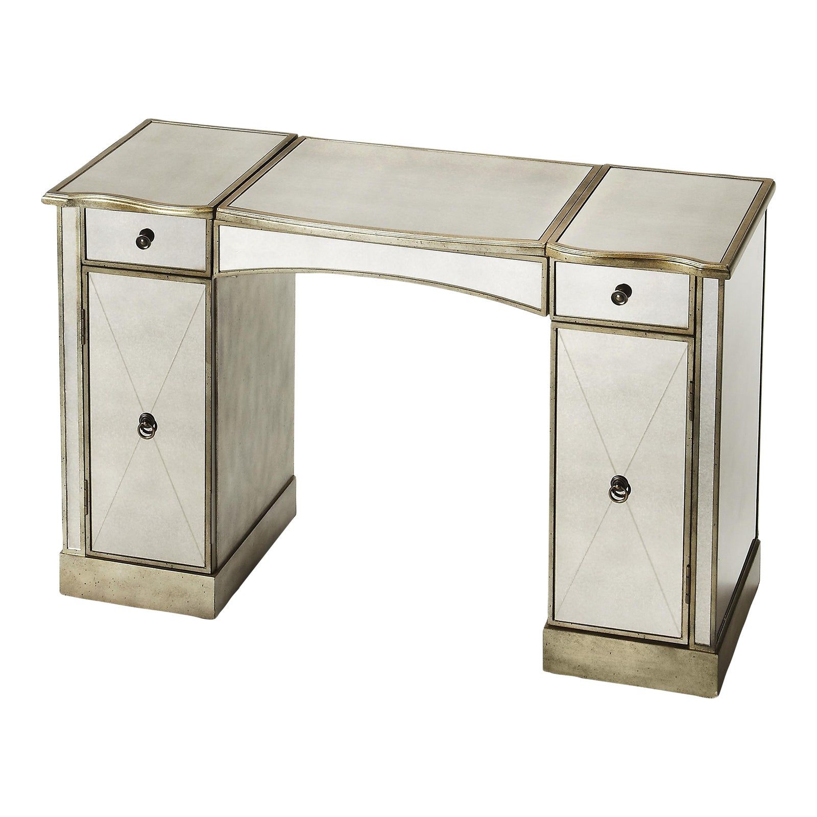 Celeste Mirrored Vanity, Silver | Chairish with A Closer Look at the Celeste Mirrored Bench Silver A Designer's Perspective