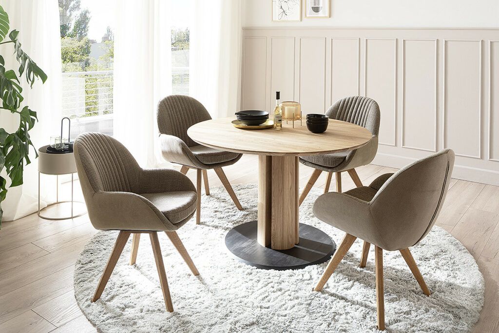 Centurion Modern Round Oak Dining Table | Sena Furniture with Understanding the craftsmanship behind round oak dining tables with glass tops