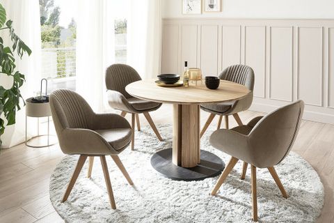 Centurion Modern Round Oak Dining Table | Sena Furniture with Understanding the craftsmanship behind round oak dining tables with glass tops