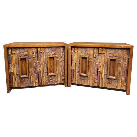 Cerused Oak Two-Tier Mid-Century Modern Organic Two-Tone End Tables ... inside Mid-Century Modern 2-Tone Black And Oak Brown Finished Wood 2-Piece Coffee Table