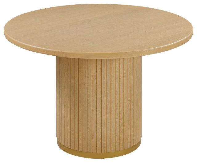 Chelsea Oak Wood Round Dining Table - Contemporary - Dining Tables - By ... for The Craftsmanship Behind the Chelsea Oak Wood Round Dining Table in Black Explained