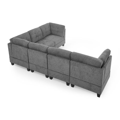 Chenille Modular Sectional Sofa Set W/Nailhead L-Shape Sectional Sofa W/Corner & Storage Seat ... in Unpacking the Comfort Plush Foam Cushions Explained