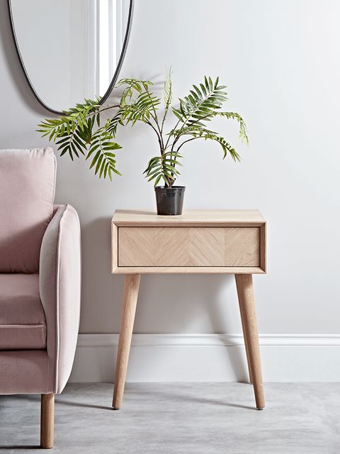 Chevron Oak Side Table | Oak Side Table, Furniture Decor, Oak Bedside ... pertaining to Crafting Character with DF Parker's Chevron Side Tables