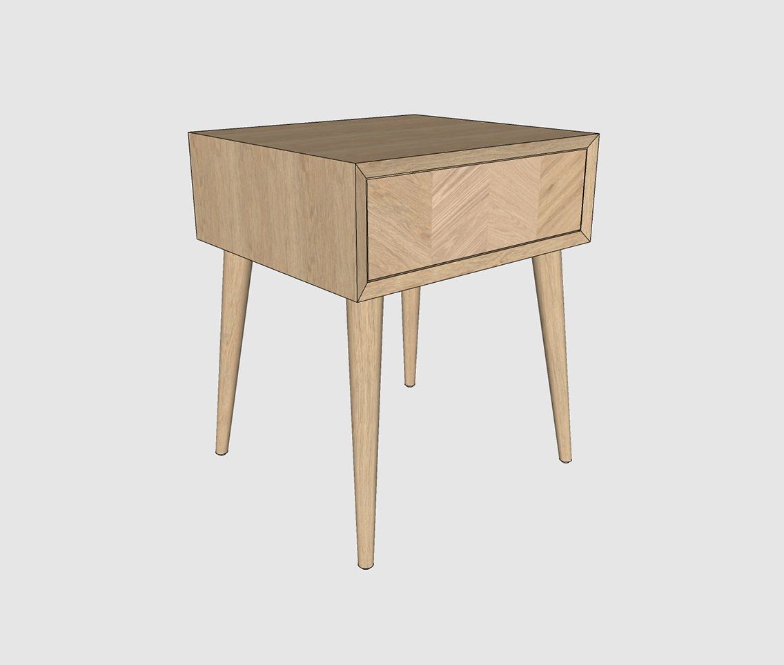 Chevron Oak Side Table – Sketchup Hub with regard to Wooden Chevron Side Tables (2)