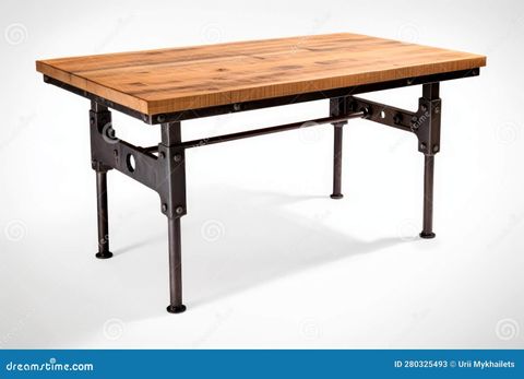 Chic Industrial Dining Table: Reclaimed Wood With Metal Legs Stock ... pertaining to Industrial Dining Table Reclaimed Wood Top