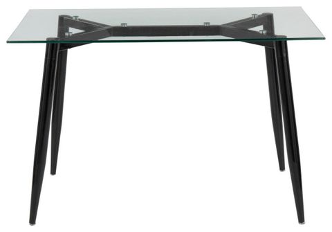 Clara Table, Black Metal, Clear Glass - Midcentury - Dining Tables - By ... throughout Clara Table, Walnut Metal, Clear Glass