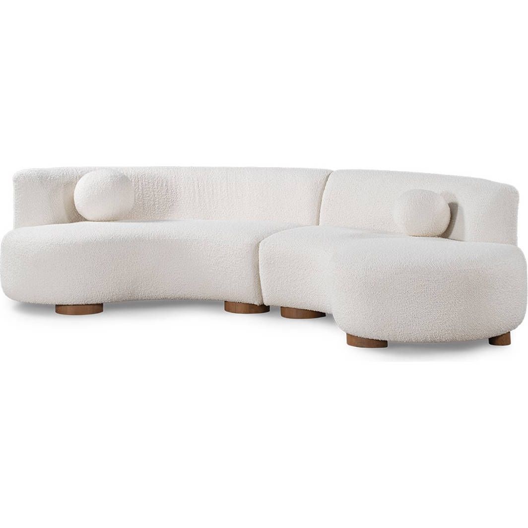 Classic Home 53004717 Octavia Sectional Sofa In Ivory Fabric &amp; Wood pertaining to Making the Most of Your Octavia Sectional in a Light Color Palette