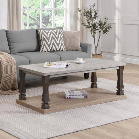 Clihome 48 In. L Mid-Century Light Grey Rectangle Mdf Coffee Table ... inside The Practicality and Aesthetic Appeal of MDF Grey End Tables