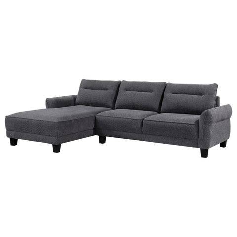 Coaster Caspian Fabric Upholstered Curved Arms Sectional Sofa Gray - Walmart.com for Coaster Caspian Modern Fabric Upholstered Curved Arms Sectional Sofa In White