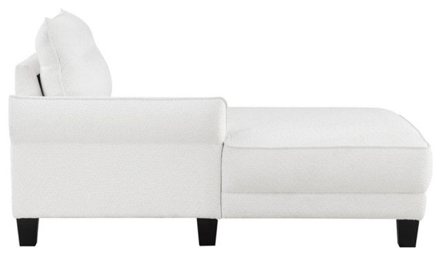 Coaster Caspian Modern Fabric Upholstered Curved Arms Sectional Sofa In White - Transitional ... inside Coaster Caspian Modern Fabric Upholstered Curved Arms Sectional Sofa In White