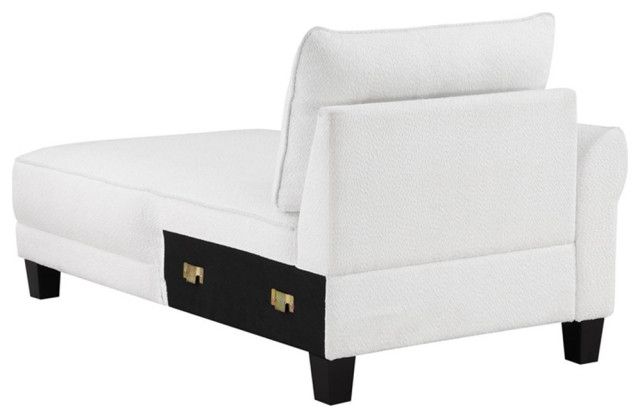 Coaster Caspian Modern Fabric Upholstered Curved Arms Sectional Sofa In White - Transitional ... intended for Coaster Caspian Modern Fabric Upholstered Curved Arms Sectional Sofa In White