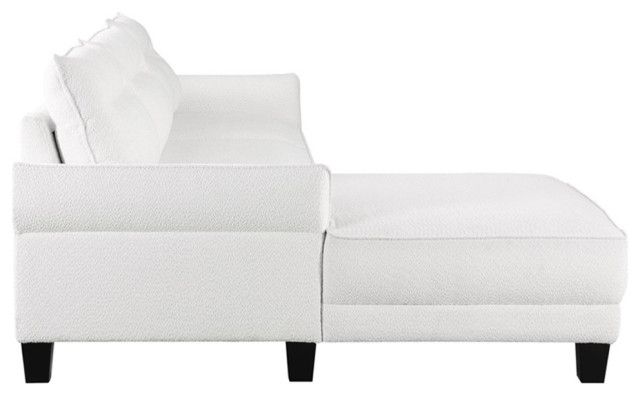 Coaster Caspian Modern Fabric Upholstered Curved Arms Sectional Sofa In White - Transitional ... with Coaster Caspian Modern Fabric Upholstered Curved Arms Sectional Sofa In White