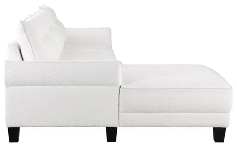 Coaster Caspian Modern Fabric Upholstered Curved Arms Sectional Sofa In White - Transitional ... with Coaster Caspian Modern Fabric Upholstered Curved Arms Sectional Sofa In White