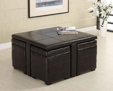 Coffee Table With 4 Storage Ottomans - Ideas On Foter intended for 5-Piece Coffee Table Set With 4 Storage Stools, Black
