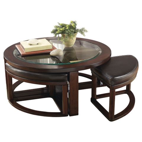 Coffee Table With Stools - Designer Picks & Photos in Creating a Cozy and Organized Living Room with a Black 5-Piece Coffee Set