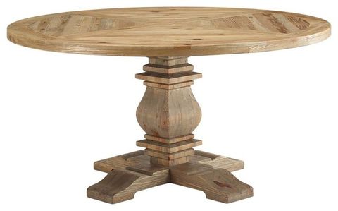 Column 59" Round Pine Wood Dining Table In Brown - Traditional - Dining ... in Modway Stitch 59" Round Modern Pine Wood Dining Table In Brown