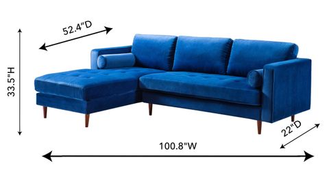 Como Navy Velvet Sectional Laf | Michele Pelafas throughout Why the LAF Navy Velvet Sectional is a Must-Have for Your Living Room