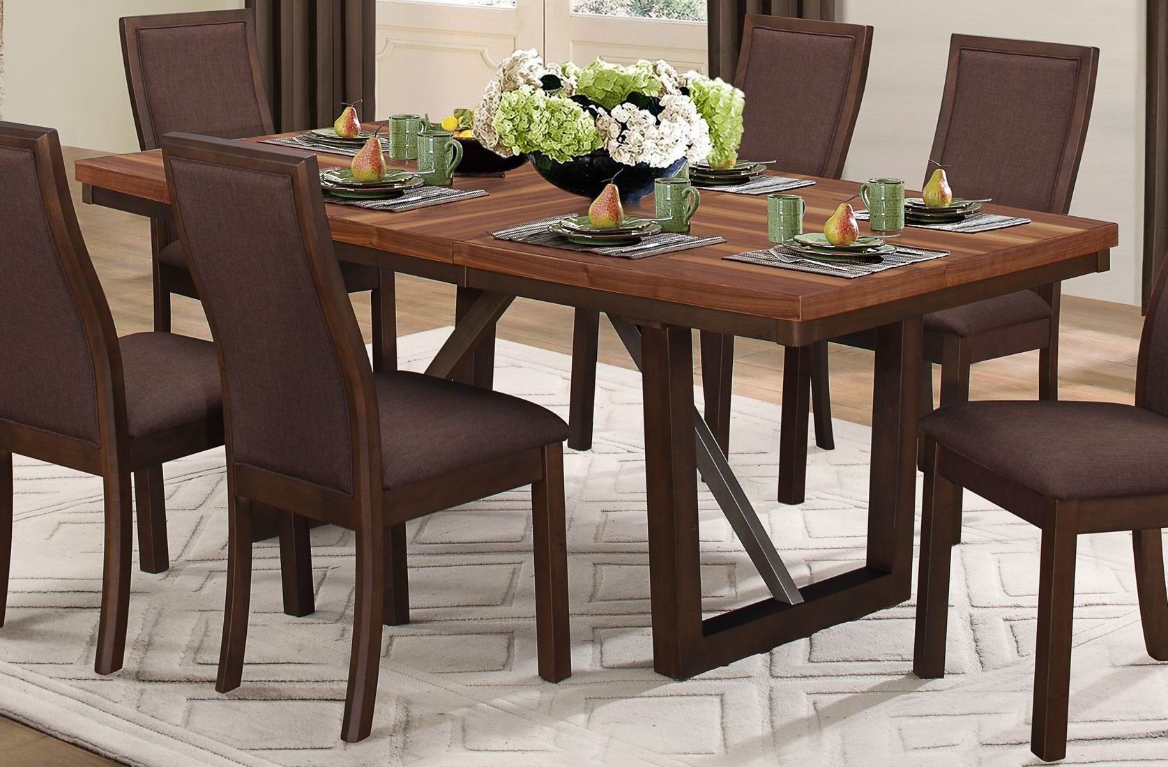 Compson Brown Rectangular Extendable Dining Table From Homelegance ... throughout Rectangular Extendable Dining Table Modern Style