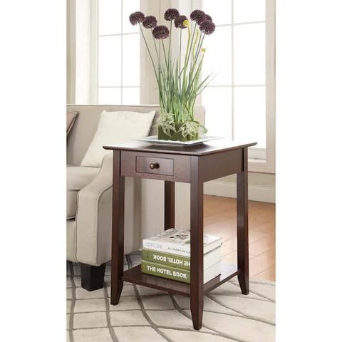 Convenience Concepts American Heritage 18 In. W Espresso Wood End Table 7104077-Es - The Home Depot with Convenience Concepts American Heritage Nesting End Tables In Espresso Wood