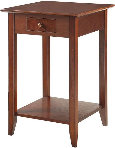 Convenience Concepts American Heritage End Table With Drawer And Shelf, Espresso intended for Why Nesting Tables are a Smart Choice for Small Spaces