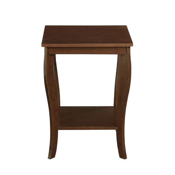 Convenience Concepts American Heritage Espresso 24 In.(H) Square Wood End Table With Two Tiers ... pertaining to Convenience Concepts American Heritage Nesting End Tables In Espresso Wood