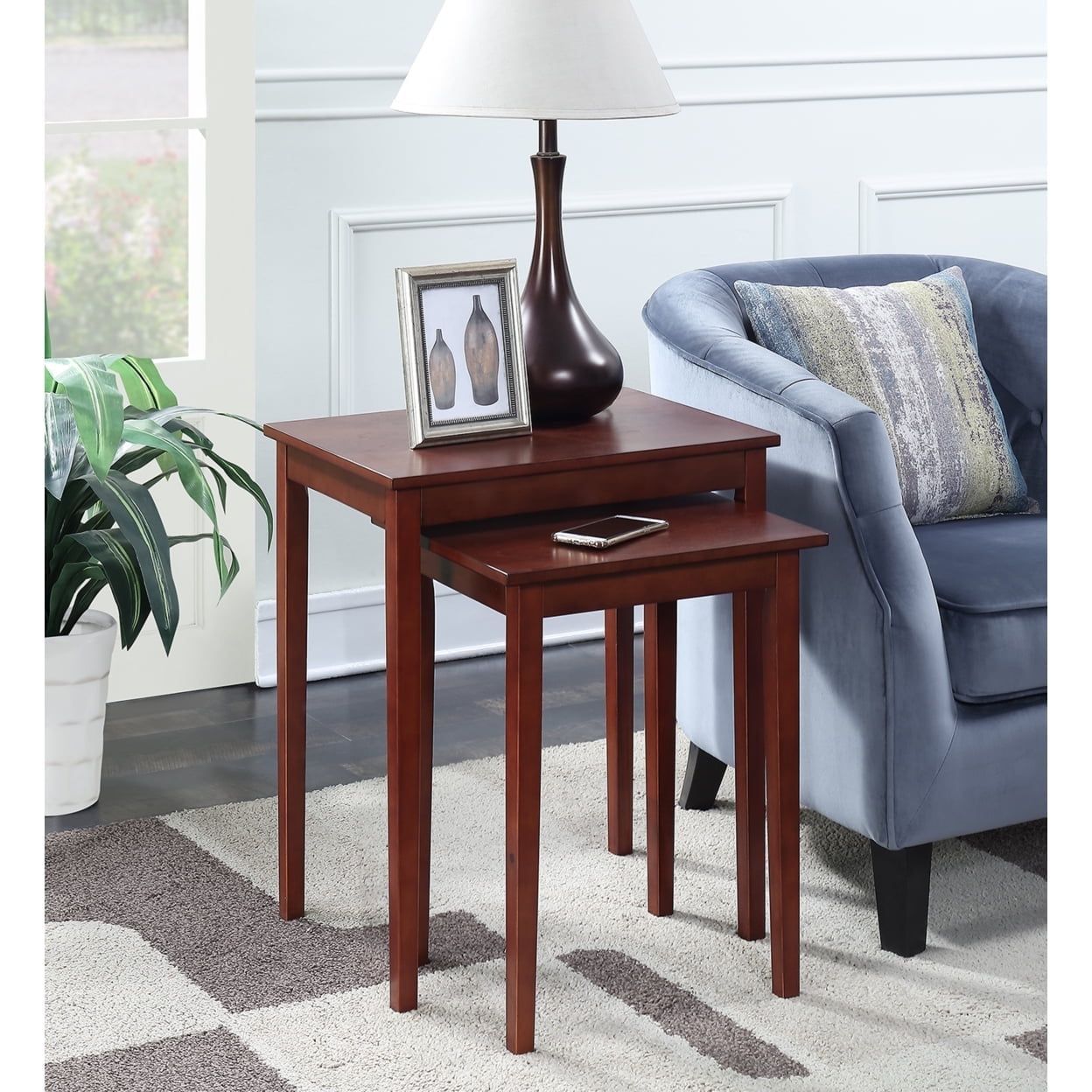 Convenience Concepts American Heritage Nesting End Tables, Mahogany - Walmart.com in Why Nesting Tables are a Smart Choice for Small Spaces