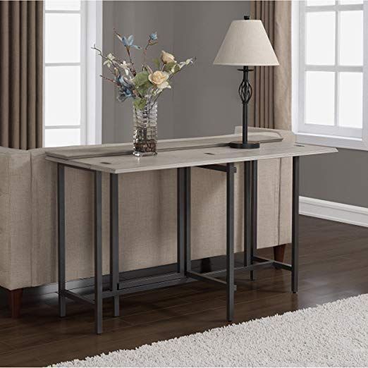 Convertible Dining Table Wood Contemporary Expandable Home Console ... regarding Space Saving Dining Table Convertible To Console