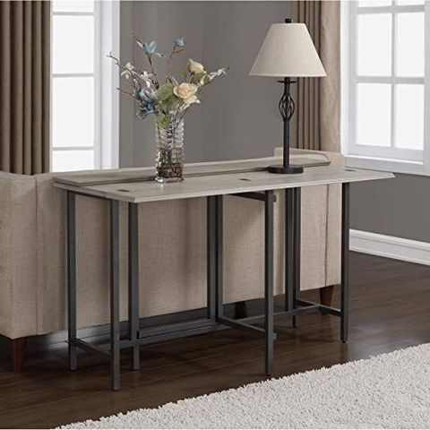 Convertible Dining Table Wood Contemporary Expandable Home Console ... regarding Space Saving Dining Table Convertible To Console