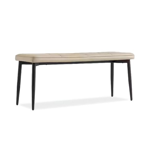 Corrigan Studio 44.09&Quot; Black+Beige Upholstered Metal Bench | Wayfair with regard to Riverside Furniture Sophie Modern Upholstered Metal Bench In Beige
