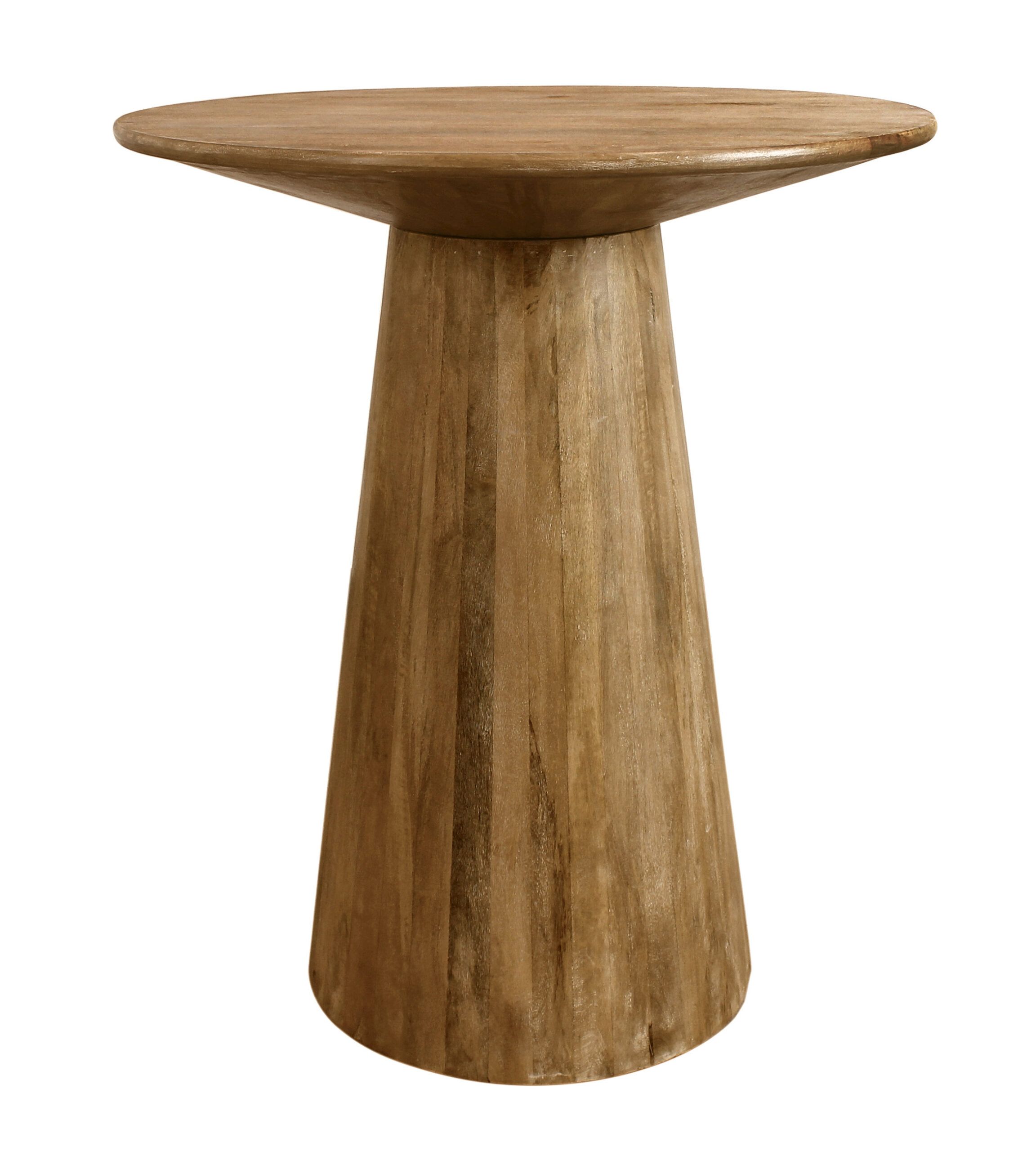 Corrigan Studio® Jaden Round Counter Table In Mid-Century Distressed Natural Finish On Solid ... inside Why the Jaden Round Dining Table is a Classic Choice for Modern Homes