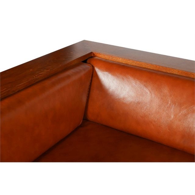 Crafters And Weavers Arts And Crafts Leather Slat Side Arm Chair In ... in The Craftsmanship Behind the Brown/Russet Leather Sofa Your Creative Hub