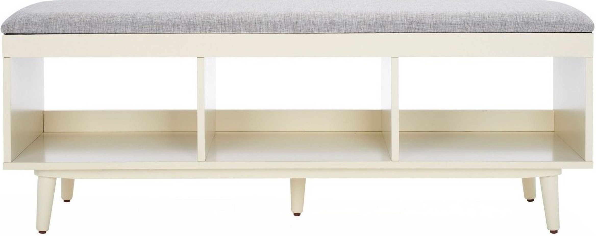 Cricket Open Shelf Bench With Cushion In Grey By Safavieh | 1Stopbedrooms within Safavieh Iona Open Shelf Bench, Grey/Natural
