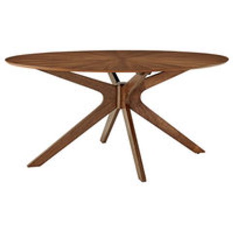 Crossroads 63" Oval Wood Dining Table, Walnut - Midcentury - Dining ... inside Crossroads 63" Oval Wood Dining Table - Oak