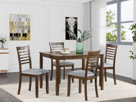 Cterwk Rectangular Wooden Dining Table With 4 Pack Chair, Kitchen Table ... throughout Rectangular Wooden Dining Table Set