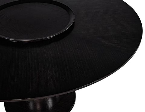 Custom Modern Round Black Oak Dining Table By Carrocel For Sale At ... pertaining to Chelsea Oak Wood Round Dining Table, Black