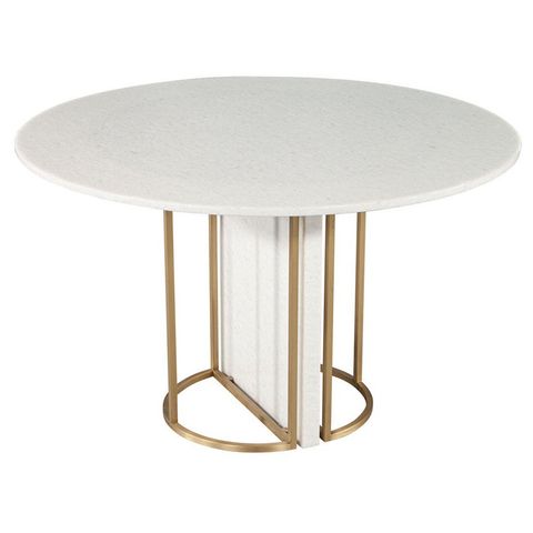 Custom Modern Round Marble Top Dining Table With Brass Detailing For ... with Lolin Marble Top Dining Table
