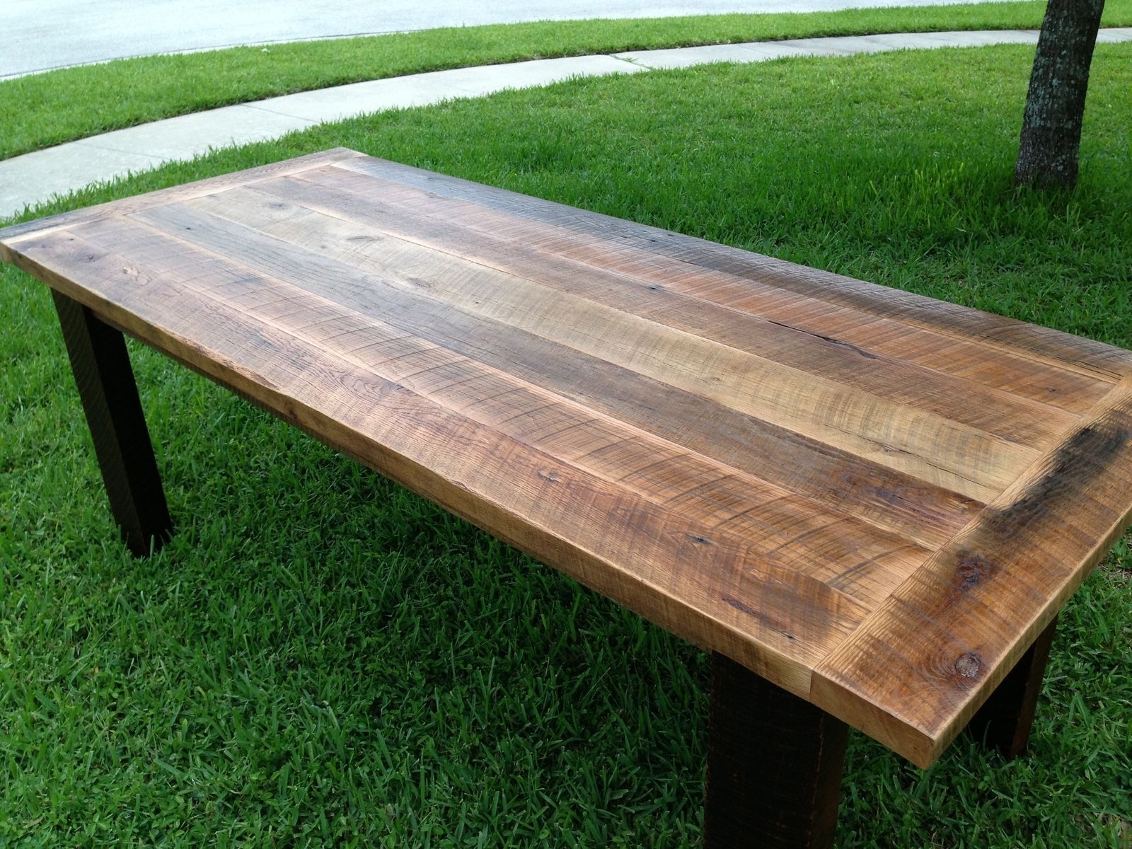 Custom Reclaimed Oak Dining Table By Fama Creations, Llc | Custommade.com with regard to How to Craft a Beautiful Handmade Dining Table Using Salvaged Materials
