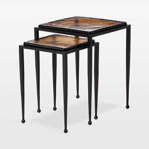 Dalston Amber Nesting End Tables | Crate & Barrel intended for Finding the Perfect Fit Choosing the Right Dalston Nesting End Tables for Your Needs