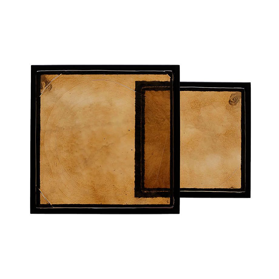 Dalston Amber Nesting End Tables | Crate &amp; Barrel throughout Finding the Perfect Fit Choosing the Right Dalston Nesting End Tables for Your Needs