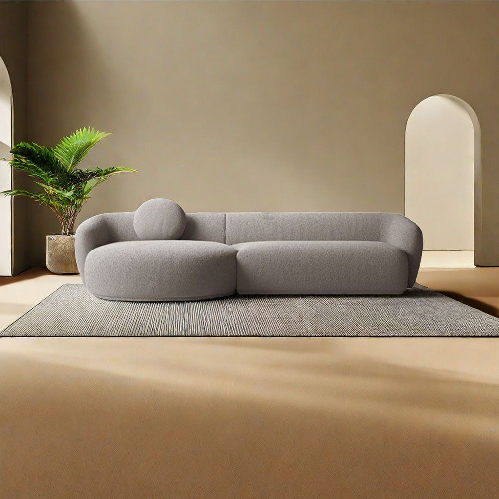 Danbenla Design Wabi-Sabi Fabric Sofa Lamb Velvet Fancy Sofa Curved ... pertaining to The Art of Cozy Finding Peace with a Matcha Green Double Seat Sofa